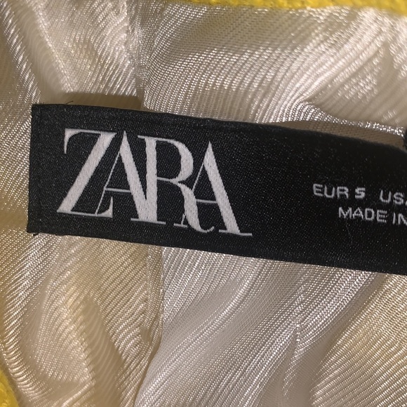 Zara | Yellow Textured Double Breasted Blazer Size Small - Picture 8 of 10